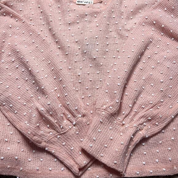 New In x Love Riche | Gauzy Lightweight Popcorn Knit Sweater | Pink | Large - Picture 5 of 7